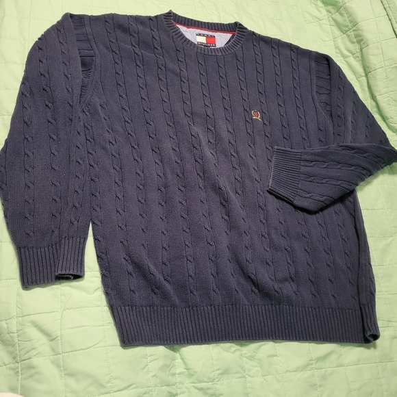 Tommy Hilfiger Cable Knit Blue Sweater XXL - Picture 1 of 5